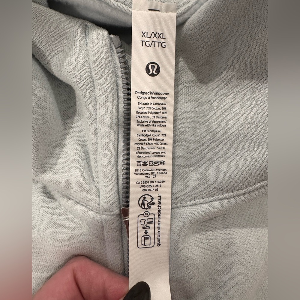 Auth. ✅ Lululemon Oversized Full Zip Scuba in “Ocean Air” Size XL/XXL.🌊💙 - Picture 4 of 11